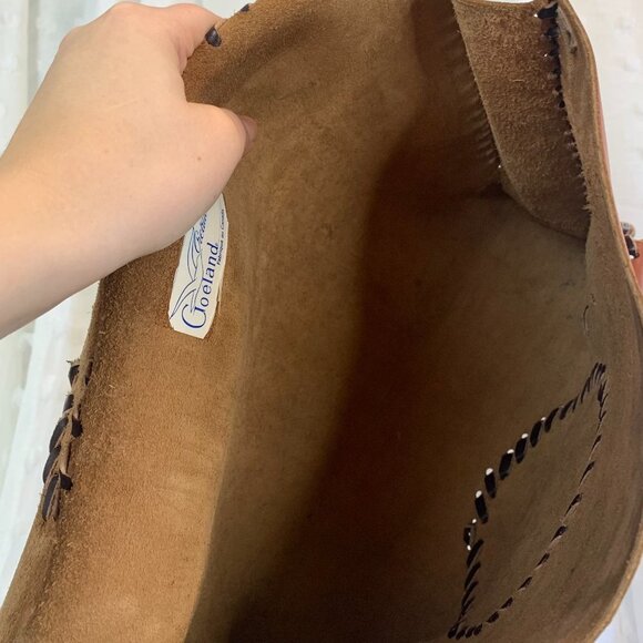 Vintage 60s/70s Hippie Woodstock Era Leather Octagram Stachel - Picture 3 of 5